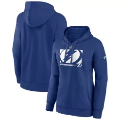 Women's Fanatics Branded Blue Tampa Bay Lightning Authentic Pro Core Collection Secondary Logo V-Neck Pullover Hoodie