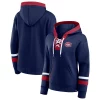 Women's Fanatics Branded Navy Montreal Canadiens Bombastic Exclusive Lace-Up Pullover Hoodie -Fanatics Clothing Shop 6026131