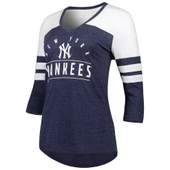Women's Fanatics Branded Heather Navy New York Yankees League Leader Tri-Blend 3/4-Sleeve V-Neck T-Shirt 7 Women's Fanatics Branded Heather Navy New York Yankees League Leader Tri-Blend 3/4-Sleeve V-Neck T-Shirt -Fanatics Clothing Shop 6026152 ALT2