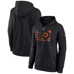 Women's Fanatics Branded Black Philadelphia Flyers Authentic Pro Core Collection Secondary Logo V-Neck Pullover Hoodie