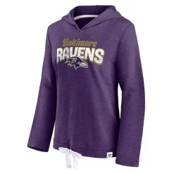 Women's Fanatics Branded Heathered Purple Baltimore Ravens First Team Flowy Pullover Hoodie -Fanatics Clothing Shop 6026273 ALT2