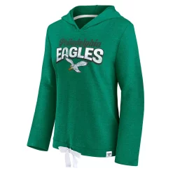Women's Fanatics Branded Heathered Kelly Green Philadelphia Eagles First Team Flowy Pullover Hoodie -Fanatics Clothing Shop 6026399 ALT2