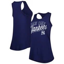 Women's Fanatics Branded Navy New York Yankees Simplicity Swing Racerback Scoop Neck Tank Top -Fanatics Clothing Shop 6026560 ALT