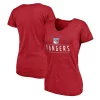 Women's Fanatics Branded Heather Red New York Rangers League Leader V-Neck T-Shirt -Fanatics Clothing Shop 6026744