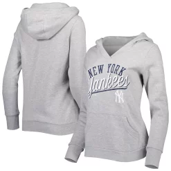 Women's Fanatics Branded Heather Gray New York Yankees Simplicity Crossover V-Neck Pullover Hoodie 6 Women's Fanatics Branded Heather Gray New York Yankees Simplicity Crossover V-Neck Pullover Hoodie -Fanatics Clothing Shop 6026803 ALT