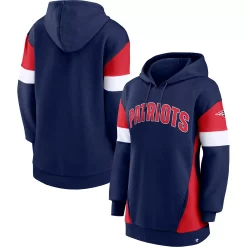 Women's Fanatics Branded Navy/Red New England Patriots Lock It Down Pullover Hoodie -Fanatics Clothing Shop 6026804 ALT