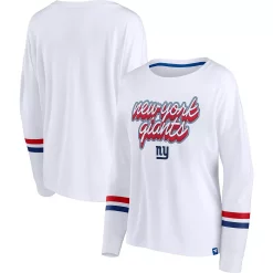 Women's Fanatics Branded White New York Giants Retro Power Long Sleeve T-Shirt