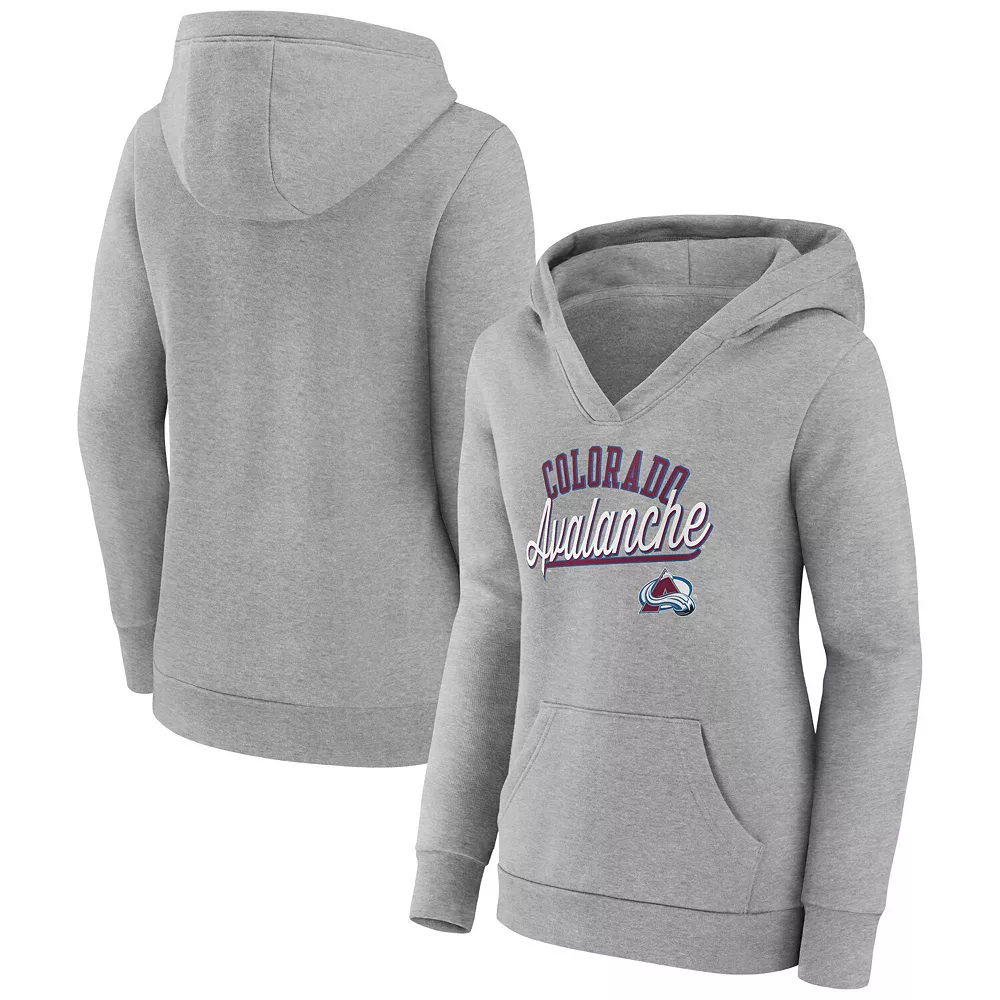 Women's Fanatics Branded Gray Colorado Avalanche Simplicity Crossover V-Neck Pullover Hoodie 3 Women's Fanatics Branded Gray Colorado Avalanche Simplicity Crossover V-Neck Pullover Hoodie