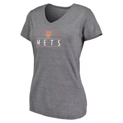 Women's Fanatics Branded Heather Gray New York Mets League Leader V-Neck T-Shirt -Fanatics Clothing Shop 6027738 ALT2