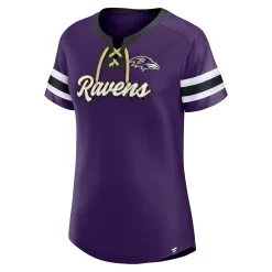 Women's Fanatics Branded Purple Baltimore Ravens Original State Lace-Up T-Shirt -Fanatics Clothing Shop 6028577 ALT2