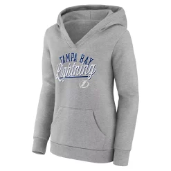 Women's Fanatics Branded Gray Tampa Bay Lightning Simplicity Crossover V-Neck Pullover Hoodie -Fanatics Clothing Shop 6028747 ALT2