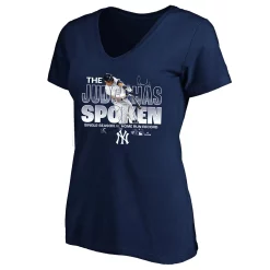 Women's Fanatics Branded Aaron Judge Navy New York Yankees American League Home Run Record Plus Size V-Neck T-Shirt -Fanatics Clothing Shop 6028766 ALT2