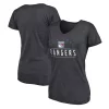 Women's Fanatics Branded Heather Charcoal New York Rangers League Leader V-Neck T-Shirt -Fanatics Clothing Shop 6028908