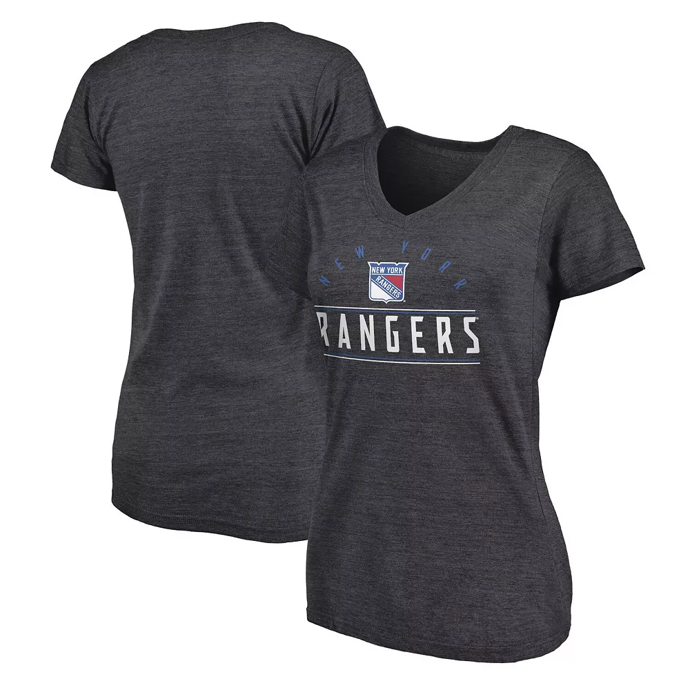 Women's Fanatics Branded Heather Charcoal New York Rangers League Leader V-Neck T-Shirt 3 Women's Fanatics Branded Heather Charcoal New York Rangers League Leader V-Neck T-Shirt
