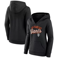 Women's Fanatics Branded Black San Francisco Giants Simplicity Crossover V-Neck Pullover Hoodie -Fanatics Clothing Shop 6029013 ALT