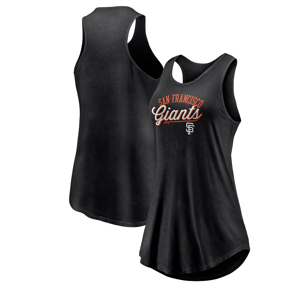 Women's Fanatics Branded Black San Francisco Giants Simplicity Swing Racerback Scoop Neck Tank Top 3 Women's Fanatics Branded Black San Francisco Giants Simplicity Swing Racerback Scoop Neck Tank Top