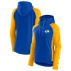 Women's Fanatics Branded Royal/Gold Los Angeles Rams End Around Raglan Full-Zip Hoodie