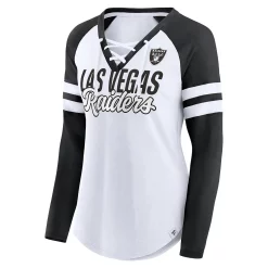 Women's Fanatics Branded White Las Vegas Raiders Plus Size True to Form Lace-Up V-Neck Raglan Long Sleeve T-Shirt 7 Women's Fanatics Branded White Las Vegas Raiders Plus Size True to Form Lace-Up V-Neck Raglan Long Sleeve T-Shirt -Fanatics Clothing Shop 6064151 ALT2
