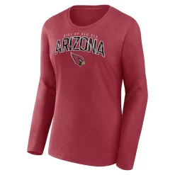 Women's Fanatics Branded Cardinal Arizona Cardinals Plus Size Measure Distance Scoop Neck Long Sleeve T-Shirt -Fanatics Clothing Shop 6064165 ALT2