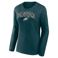 Women's Fanatics Branded Midnight Green Philadelphia Eagles Plus Size Measure Distance Scoop Neck Long Sleeve T-Shirt -Fanatics Clothing Shop 6065224 ALT2