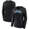 Women's Fanatics Branded Black Carolina Panthers Plus Size Measure Distance Scoop Neck Long Sleeve T-Shirt -Fanatics Clothing Shop 6065638