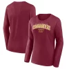 Women's Fanatics Branded Burgundy Washington Commanders Plus Size Measure Distance Scoop Neck Long Sleeve T-Shirt -Fanatics Clothing Shop 6078880