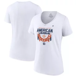 Women's Fanatics Branded White Houston Astros 2022 American League Champions Locker Room V-Neck T-Shirt