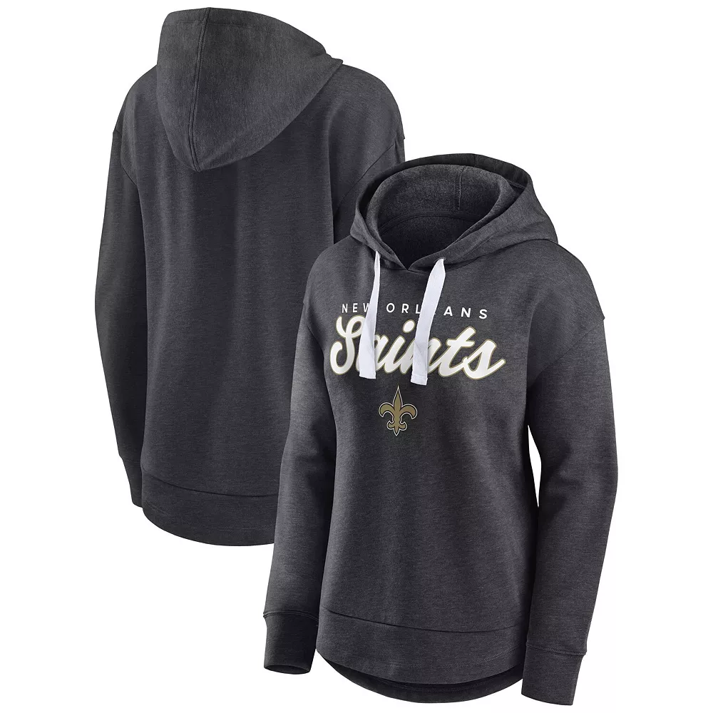 Women's Fanatics Branded Heather Charcoal New Orleans Saints Set To Fly Pullover Hoodie 4 Women's Fanatics Branded Heather Charcoal New Orleans Saints Set To Fly Pullover Hoodie - Image 2