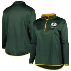 Women's Fanatics Branded Green Green Bay Packers Plus Size Worth the Drive Quarter-Zip Top -Fanatics Clothing Shop 6081940 ALT