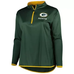 Women's Fanatics Branded Green Green Bay Packers Plus Size Worth the Drive Quarter-Zip Top -Fanatics Clothing Shop 6081940 ALT2
