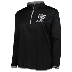 Women's Fanatics Branded Black Las Vegas Raiders Plus Size Worth the Drive Quarter-Zip Top -Fanatics Clothing Shop 6082128 ALT2
