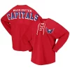 Women's Fanatics Branded Red Washington Capitals Spirit Lace-Up V-Neck Long Sleeve Jersey T-Shirt