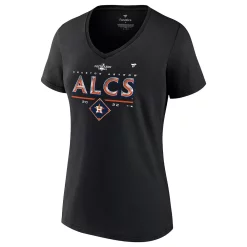 Women's Fanatics Branded Black Houston Astros 2022 Division Series Winner Locker Room V-Neck T-Shirt -Fanatics Clothing Shop 6083238 ALT2
