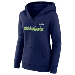 Women's Fanatics Branded College Navy Seattle Seahawks Checklist Crossover V-Neck Pullover Hoodie -Fanatics Clothing Shop 6083416 ALT2