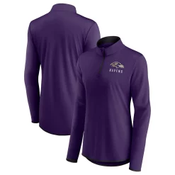 Women's Fanatics Branded Purple Baltimore Ravens Plus Size Worth the Drive Quarter-Zip Top