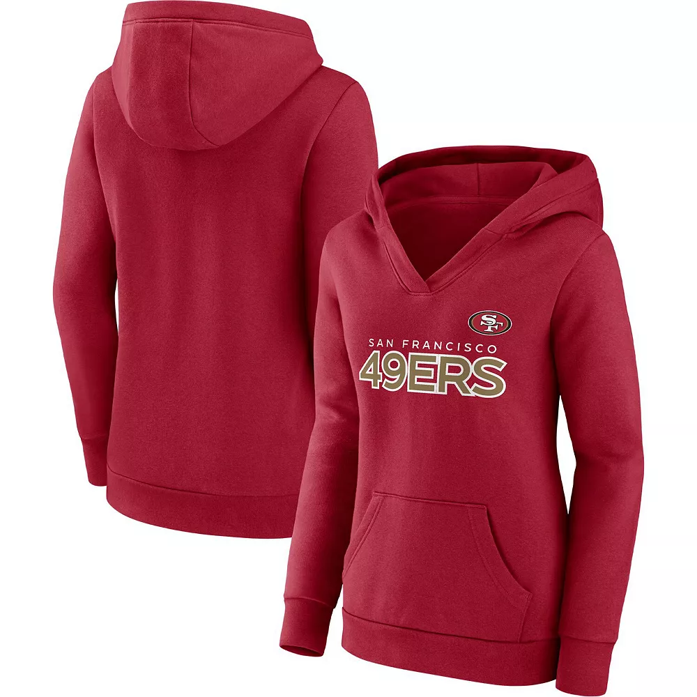 Women's Fanatics Branded Scarlet San Francisco 49ers Checklist Crossover V-Neck Pullover Hoodie 4 Women's Fanatics Branded Scarlet San Francisco 49ers Checklist Crossover V-Neck Pullover Hoodie - Image 2