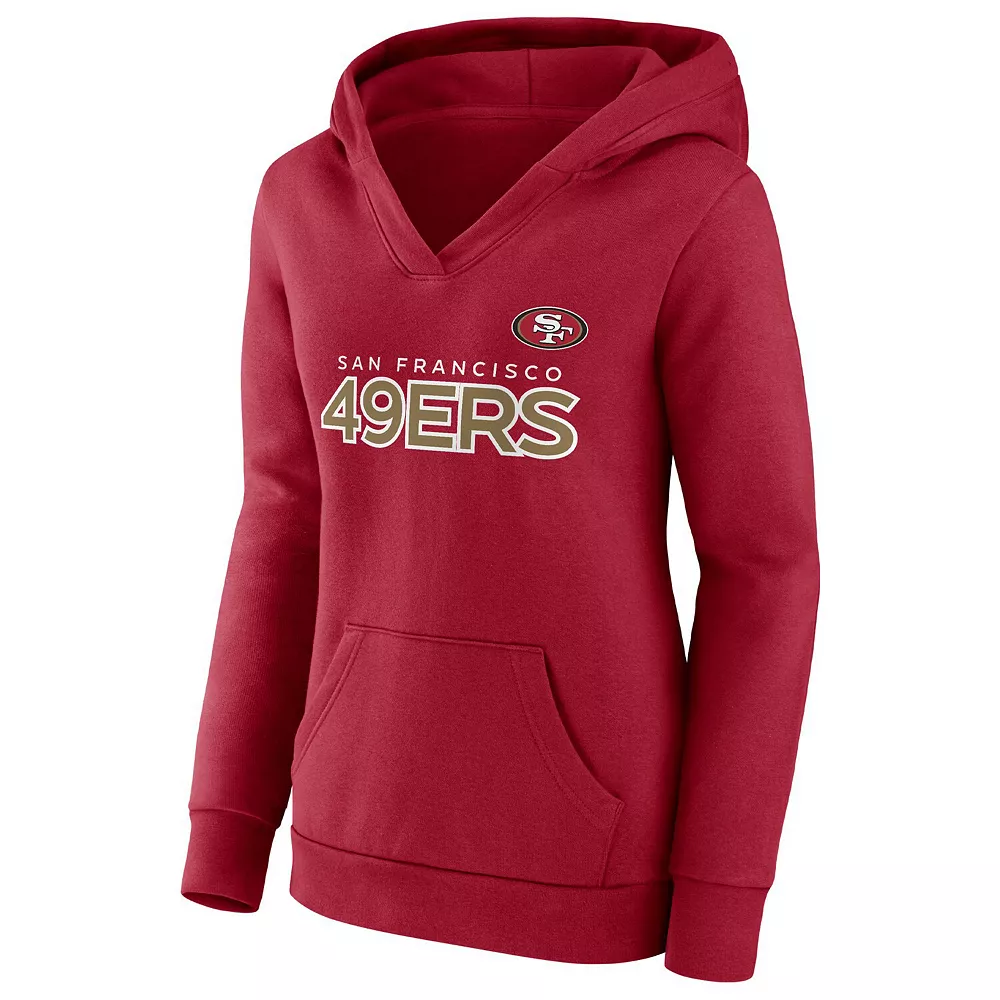 Women's Fanatics Branded Scarlet San Francisco 49ers Checklist Crossover V-Neck Pullover Hoodie 5 Women's Fanatics Branded Scarlet San Francisco 49ers Checklist Crossover V-Neck Pullover Hoodie - Image 3