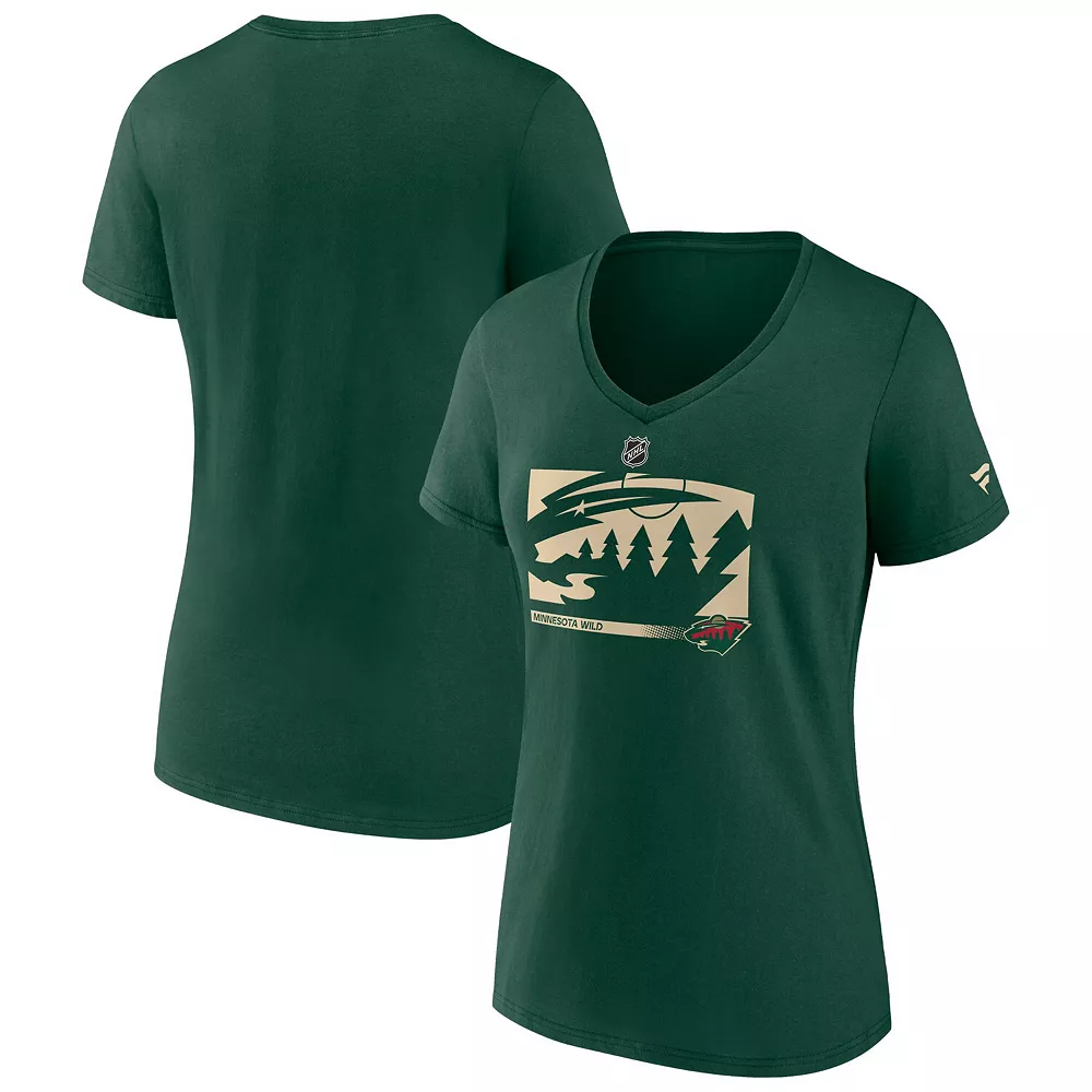 Women's Fanatics Branded Green Minnesota Wild Authentic Pro Core Collection Secondary Logo V-Neck T-Shirt 4 Women's Fanatics Branded Green Minnesota Wild Authentic Pro Core Collection Secondary Logo V-Neck T-Shirt - Image 2