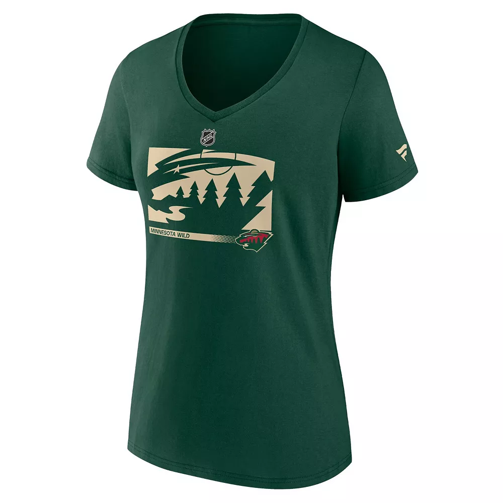 Women's Fanatics Branded Green Minnesota Wild Authentic Pro Core Collection Secondary Logo V-Neck T-Shirt 5 Women's Fanatics Branded Green Minnesota Wild Authentic Pro Core Collection Secondary Logo V-Neck T-Shirt - Image 3