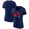 Women's Fanatics Branded Navy New York Rangers Authentic Pro Core Collection Secondary Logo V-Neck T-Shirt -Fanatics Clothing Shop 6089615