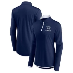 Women's Fanatics Branded Navy Dallas Cowboys Plus Size Worth the Drive Quarter-Zip Top
