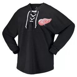 Women's Fanatics Branded Black Detroit Red Wings Spirit Lace-Up V-Neck Long Sleeve Jersey T-Shirt 7 Women's Fanatics Branded Black Detroit Red Wings Spirit Lace-Up V-Neck Long Sleeve Jersey T-Shirt -Fanatics Clothing Shop 6105541 ALT2