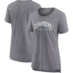 Women's Fanatics Branded Heathered Gray Dallas Cowboys Drop Back Modern T-Shirt