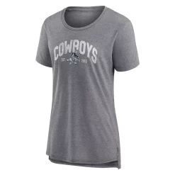 Women's Fanatics Branded Heathered Gray Dallas Cowboys Drop Back Modern T-Shirt -Fanatics Clothing Shop 6111566 ALT2