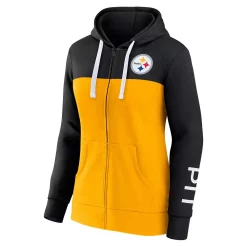 Women's Fanatics Branded Black/Gold Pittsburgh Steelers Take The Field Color Block Full-Zip Hoodie -Fanatics Clothing Shop 6111762 ALT2