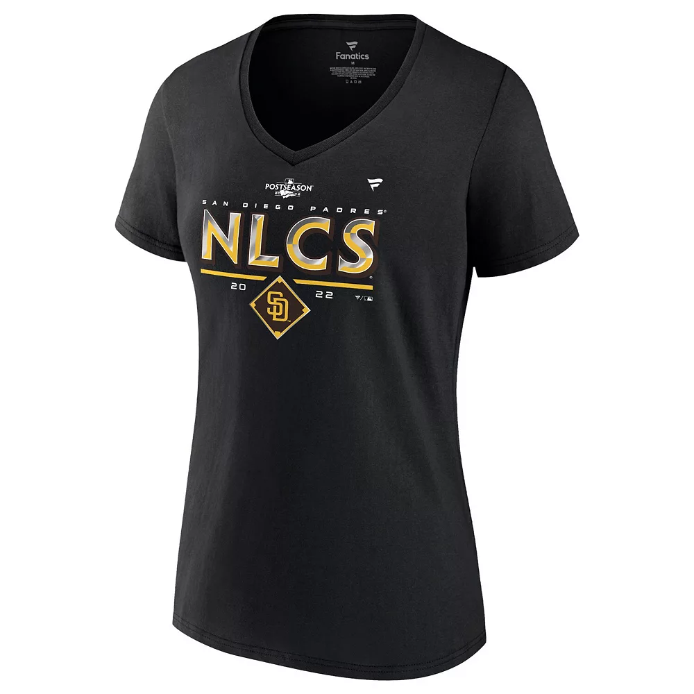 Women's Fanatics Branded Black San Diego Padres 2022 Division Series Winner Locker Room V-Neck T-Shirt 5 Women's Fanatics Branded Black San Diego Padres 2022 Division Series Winner Locker Room V-Neck T-Shirt - Image 3