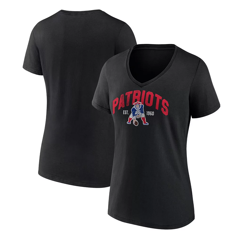 Women's Fanatics Branded Black New England Patriots Plus Size Drop Back V-Neck T-Shirt 4 Women's Fanatics Branded Black New England Patriots Plus Size Drop Back V-Neck T-Shirt - Image 2