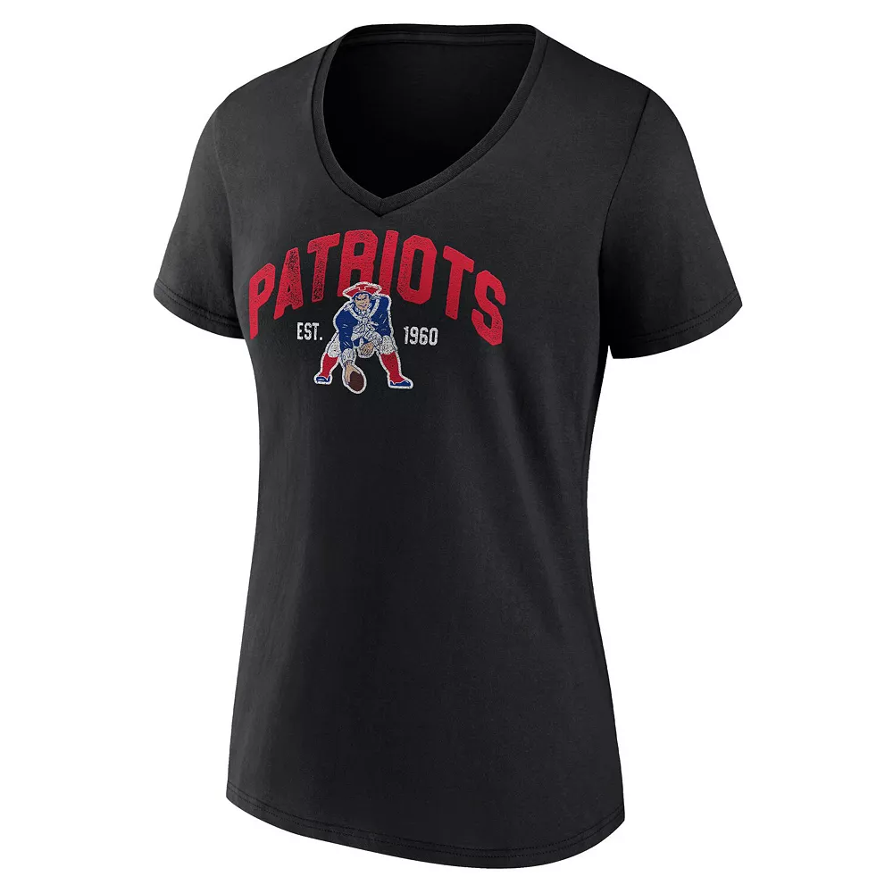 Women's Fanatics Branded Black New England Patriots Plus Size Drop Back V-Neck T-Shirt 5 Women's Fanatics Branded Black New England Patriots Plus Size Drop Back V-Neck T-Shirt - Image 3