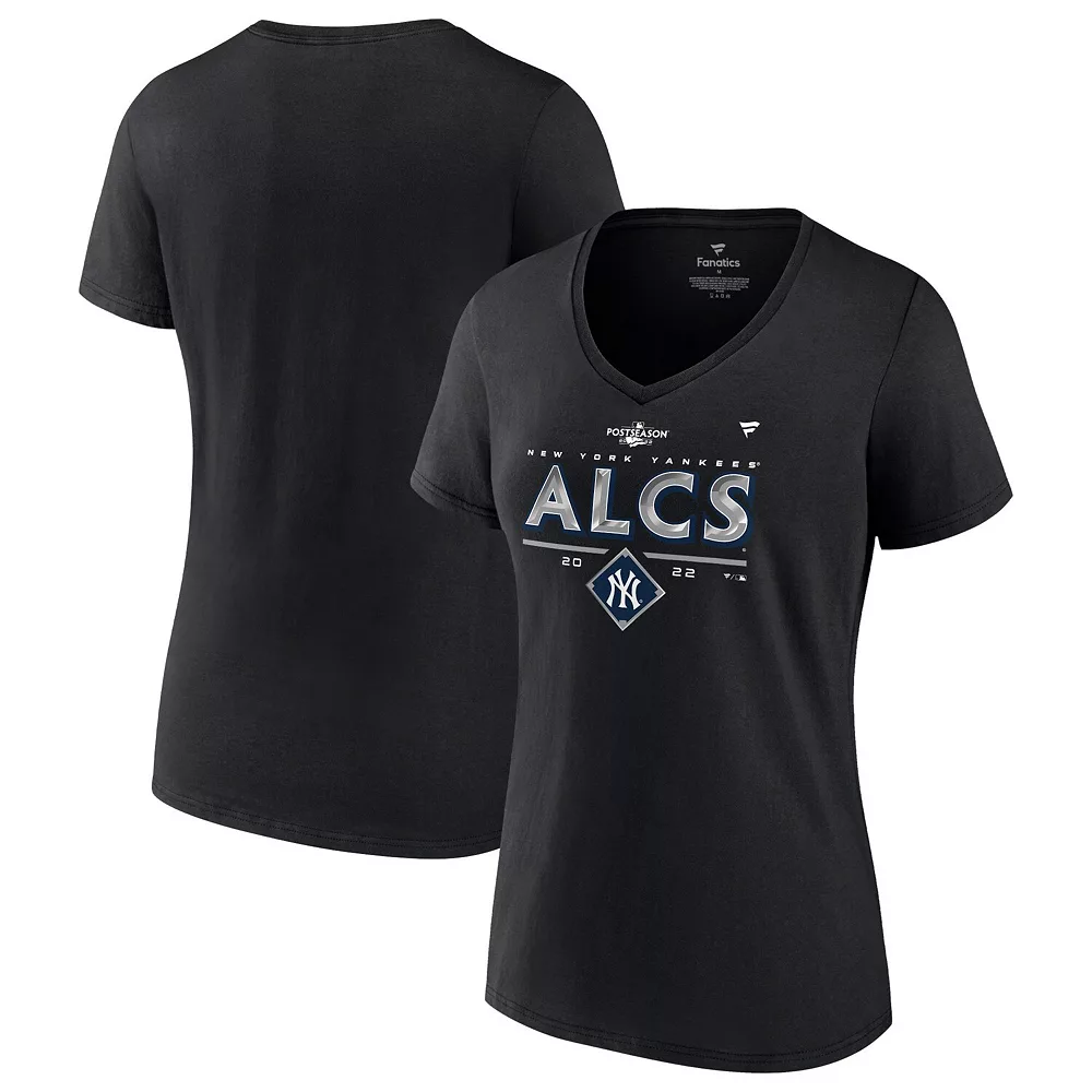 Women's Fanatics Branded Black New York Yankees 2022 Division Series Winner Locker Room V-Neck T-Shirt 3 Women's Fanatics Branded Black New York Yankees 2022 Division Series Winner Locker Room V-Neck T-Shirt