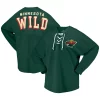 Women's Fanatics Branded Green Minnesota Wild Spirit Lace-Up V-Neck Long Sleeve Jersey T-Shirt 2 Women's Fanatics Branded Green Minnesota Wild Spirit Lace-Up V-Neck Long Sleeve Jersey T-Shirt -Fanatics Clothing Shop 6113029